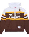 Mitcheal&AndNess Spring26 San Diego Padres Retro Pullover Hoodie – Brown & Gold