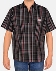 Short Sleeve Plaid 1/2 Zip Shirt