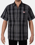 Short Sleeve Plaid 1/2 Zip Shirt