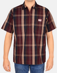 Short Sleeve Plaid 1/2 Zip Shirt