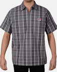 Short Sleeve Plaid 1/2 Zip Shirt