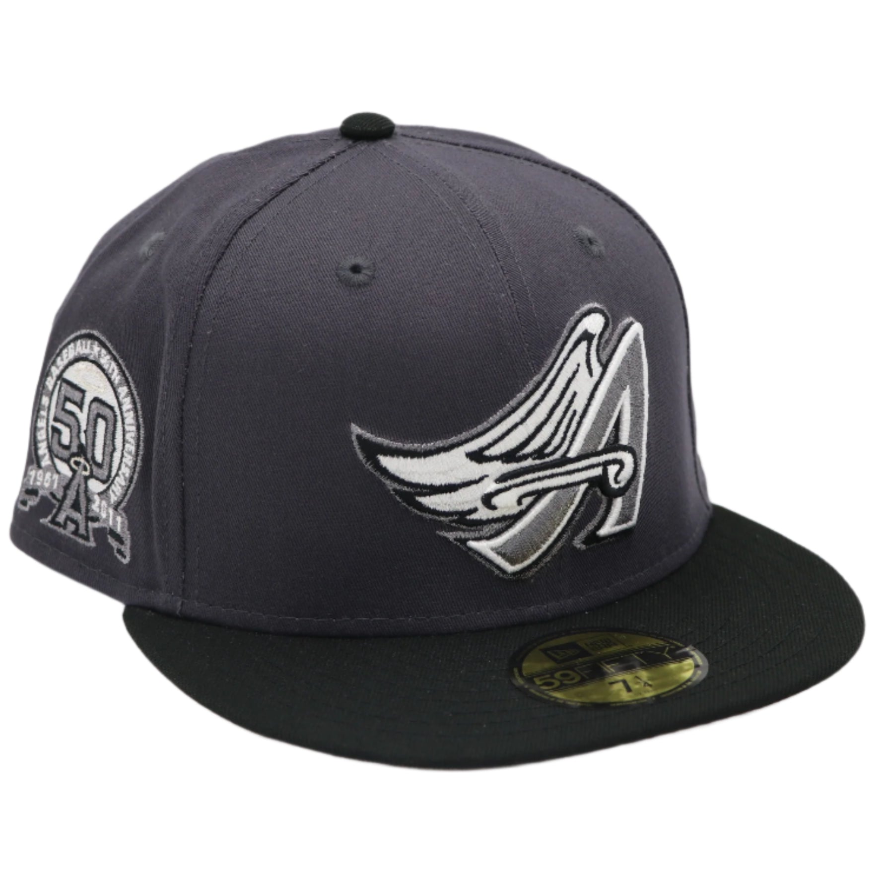 New Era 59Fifty MLB Angels 50th Anniversary Grey Fitted Hat