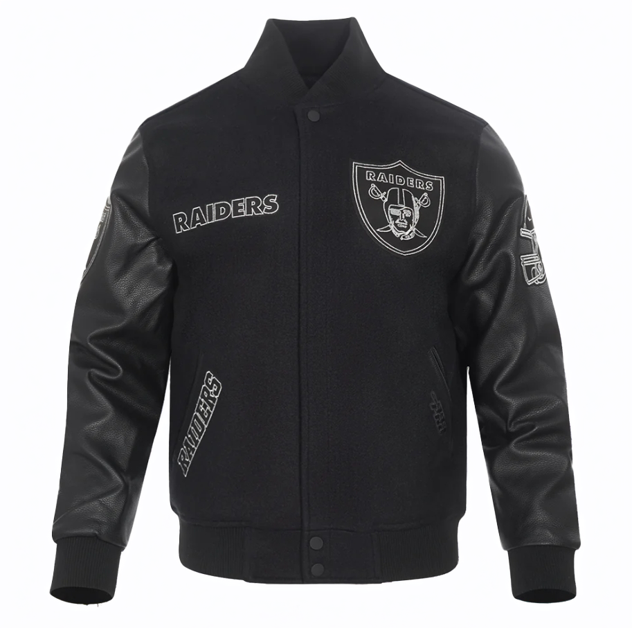 Pro Standard NFL LAS VEGAS RAIDERS BLACK & GOLD MEN'S WOOL VARSITY Pro Standard NFL LAS VEGAS RAIDERS BLACK & GOLD MEN'S WOOL VARSITY