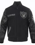 Pro Standard NFL LAS VEGAS RAIDERS BLACK & GOLD MEN'S WOOL VARSITY JACKET