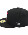 Black baseball cap with New Era logo on a white background
