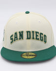 Baseball cap with 'San Diego' text on a white background