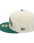 Baseball cap with green and beige colors on a white background