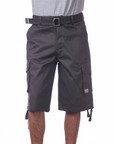 Cotton Twill Cargo Shorts With Belt
