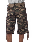 Cotton Twill Cargo Shorts With Belt