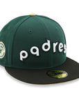 NewEra 59Fifty San Diego Padres 2-Tone Dark Green/Black Retro Fitted Hat