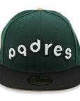 NewEra 59Fifty San Diego Padres 2-Tone Dark Green/Black Retro Fitted Hat