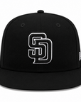 New Era 59FIFTY San Diego Padres Blackout White Outline Fitted Hat