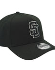 9FORTY A-Frame San Diego Padres Black Tonal Logo Adjustable Cap