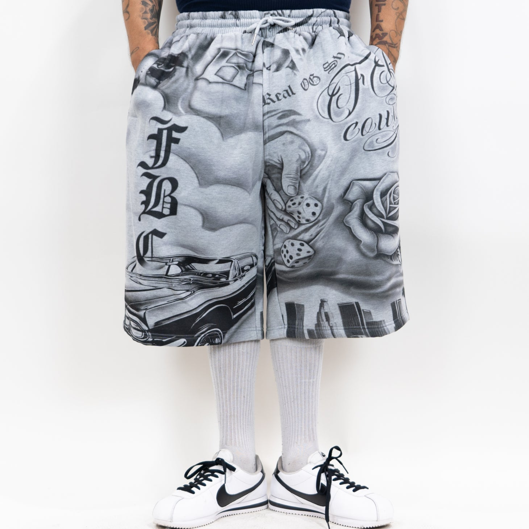 FB County Tatted Up Baggy Fleece Short