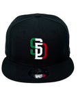 New Era 9Fifty San Diego Padres Mexican Inspired Black Snapback Hat