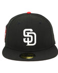 59FIFTY Padres Black Red Fitted Cap