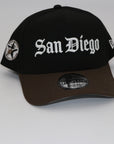 San Diego Padres Old English 9FORTY Hat – Black/Brown