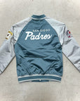 San Diego Padres Gray/Silver Thunderstorm Lightweight Satin Full-Snap Jacket