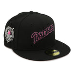NewEra 59Fifty San Diego Padres Script Black/Pink Fitted Hat