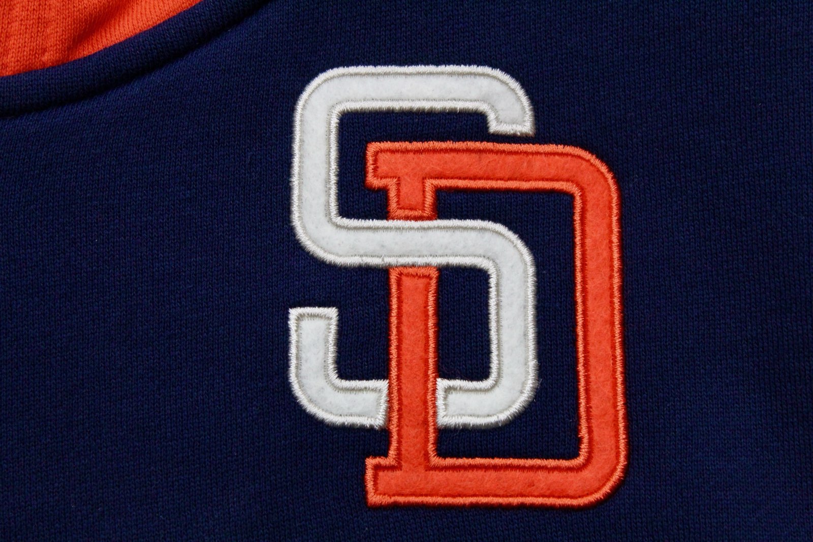 San Diego Padres Hooded Varsity Jacket – Navy, Cream &amp; Orange