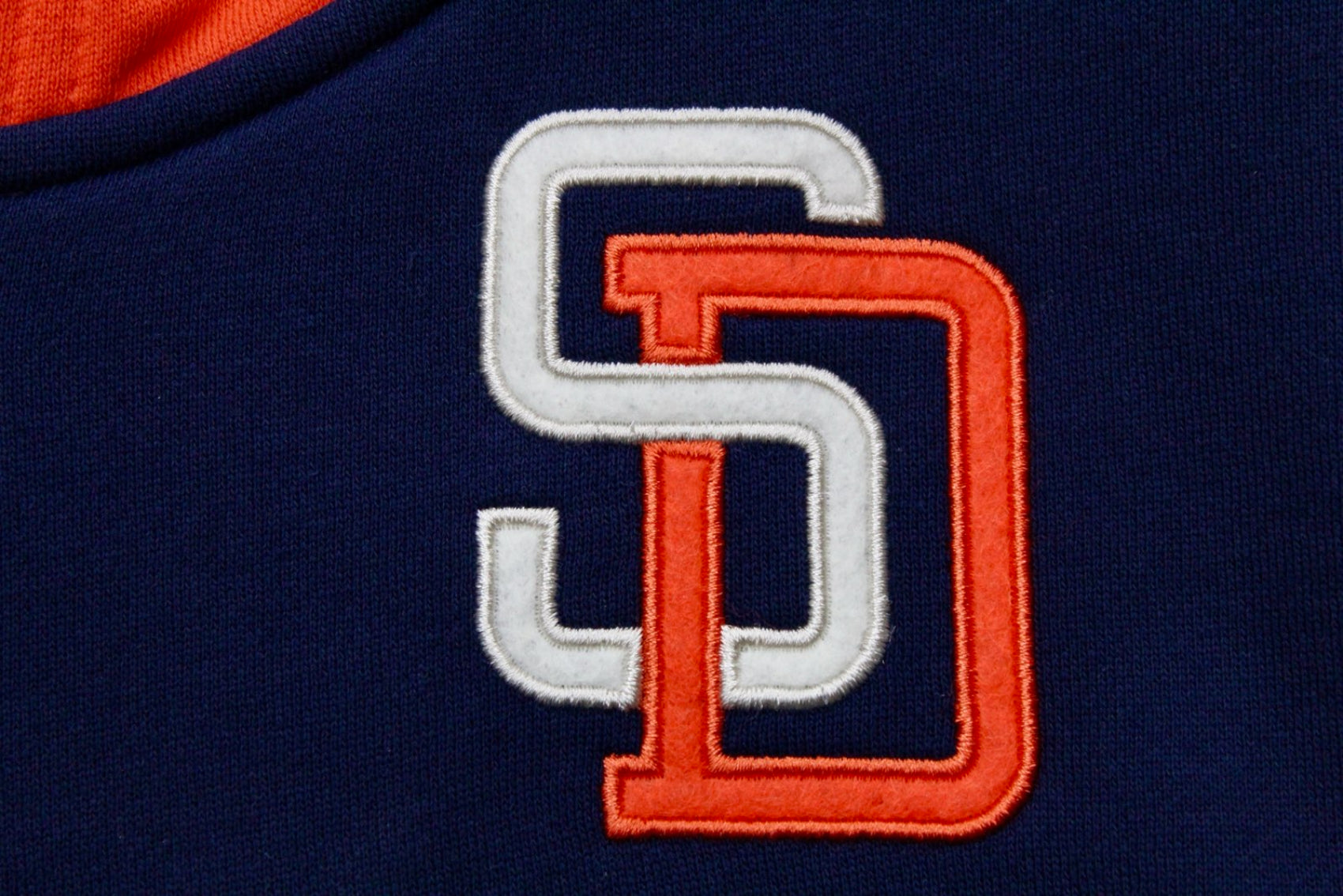 San Diego Padres Hooded Varsity Jacket – Navy, Cream &amp; Orange