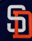 San Diego Padres Hooded Varsity Jacket – Navy, Cream & Orange