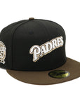 NewEra 59Fifty Padres Script 2-Tone Black/Walnut Fitted Hat