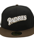 NewEra 59Fifty Padres Script 2-Tone Black/Walnut Fitted Hat