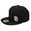 NewEra 59Fifty San Diego Padres Small Logo Black Fitted Hat