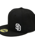 NewEra 59Fifty San Diego Padres Small Logo Black Fitted Hat