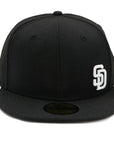 NewEra 59Fifty San Diego Padres Small Logo Black Fitted Hat