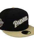 NewEra 59Fifty Padres Script Metallic Gold 2-Tone Black/Gold Fitted Hat