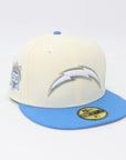 Chargers Cream & Powder Blue Fitted Hat – 50th Anniversary Patch