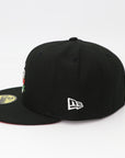 San Diego Padres Rose SD Black Fitted Hat with SD Black Side patch and heart on the back