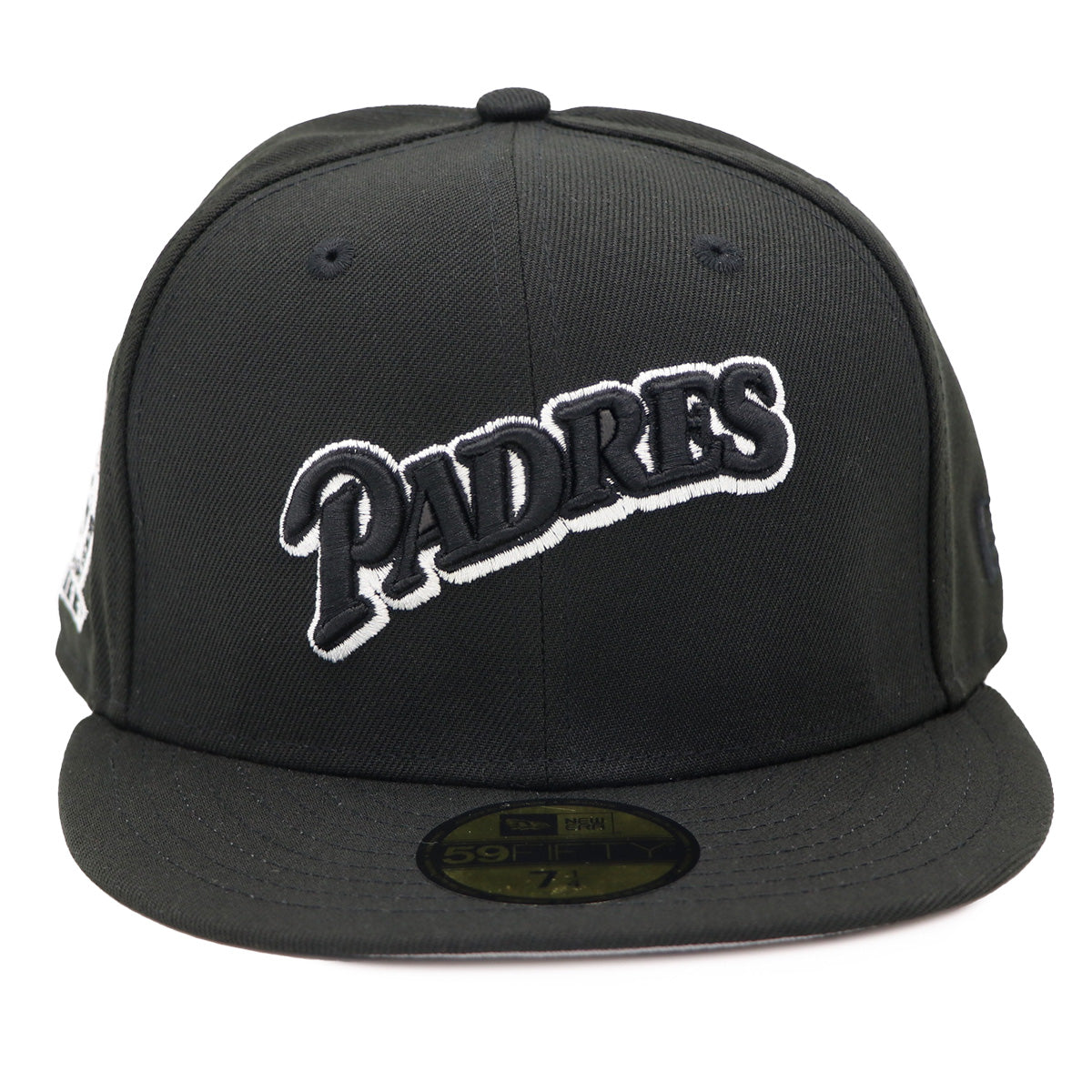 NewEra 59Fifty Padres Script Black and White Fitted Hat