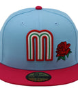 New Era 59Fifty Mexico Red Rose Blue and Pink Fitted Hat