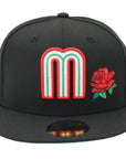 New Era 59Fifty Mexico Red Rose Black and Red Fitted Hat