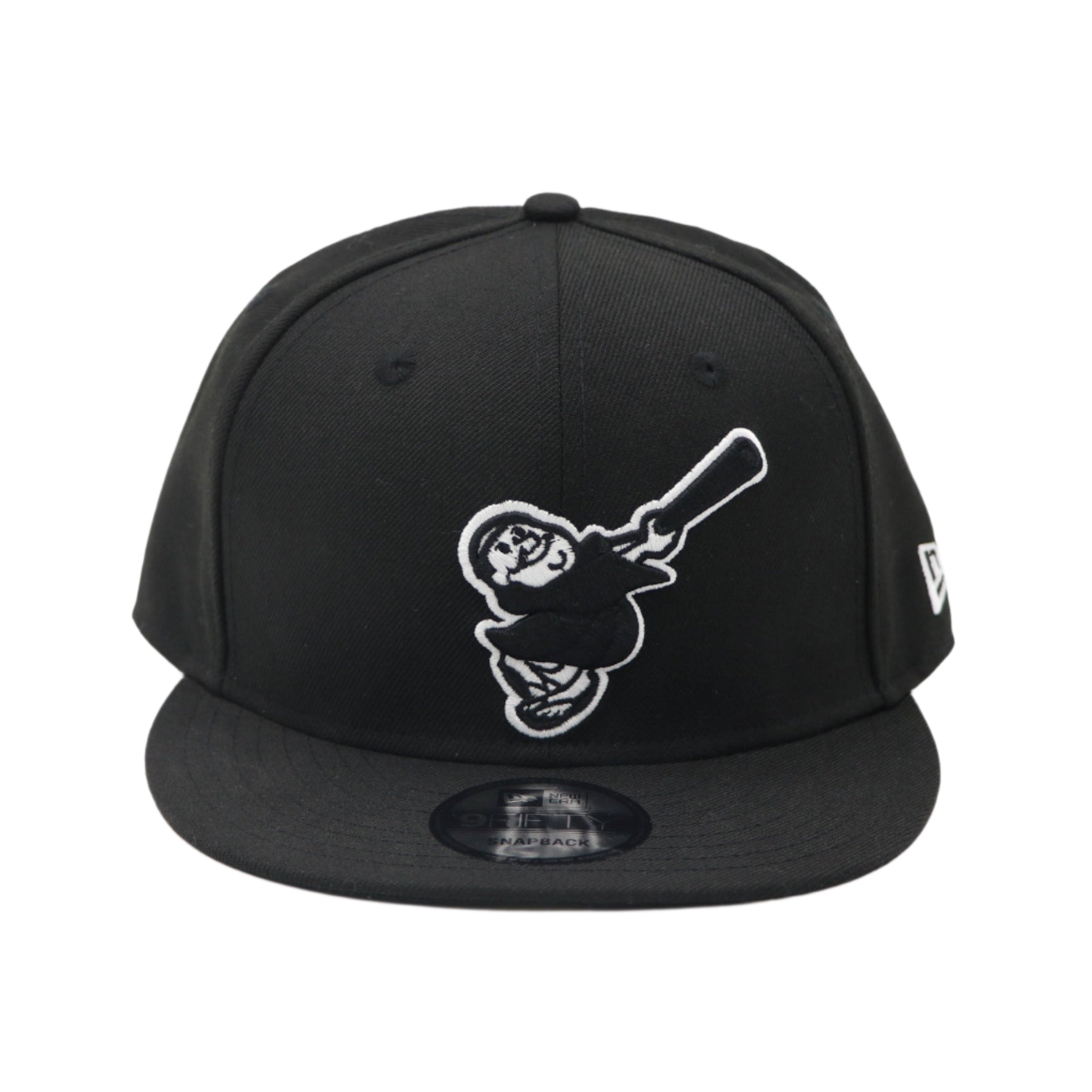 New Era 9Fifty San Diego Padres Swinging Friar Black and White Snapback Hat