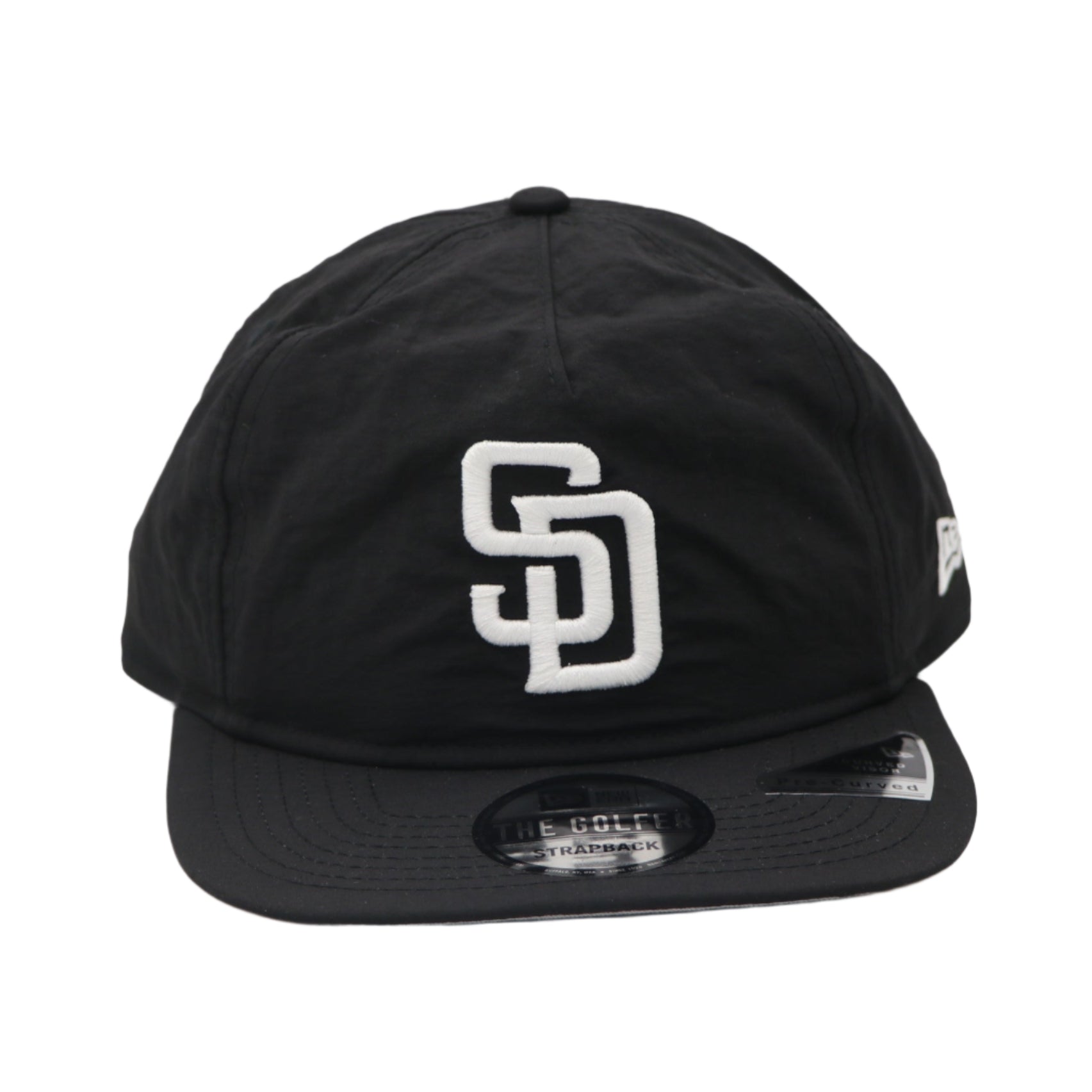 New Era the Golfer SD Padres Black and White Strapback