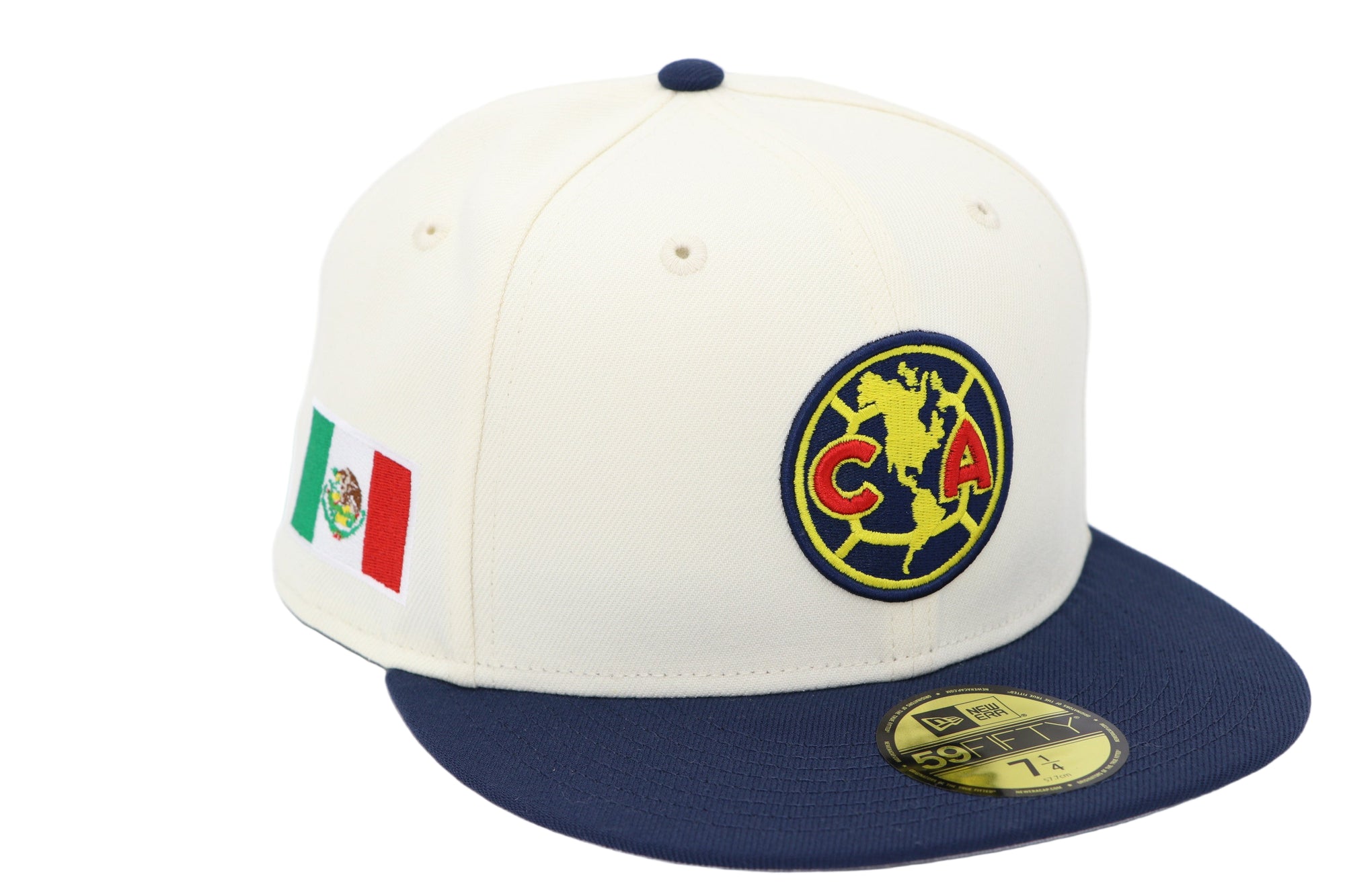 Club América New Era 59FIFTY Fitted Hat – Chrome White/Navy