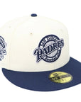 San Diego Padres Fitted Hat Cream Navy 59FIFTY Cap | Vintage Baseball Hat