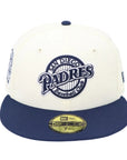 San Diego Padres Fitted Hat Cream Navy 59FIFTY Cap | Vintage Baseball Hat