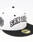 San Diego Fitted Hat – White & Black