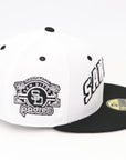 San Diego Fitted Hat – White & Black