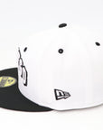 San Diego Fitted Hat – White & Black