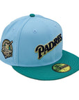 New Era 59Fifty San Diego Padres Fitted Two-Tone Sky Blue Green "40th Anniversary"