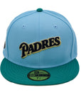 New Era 59Fifty San Diego Padres Fitted Two-Tone Sky Blue Green "40th Anniversary"