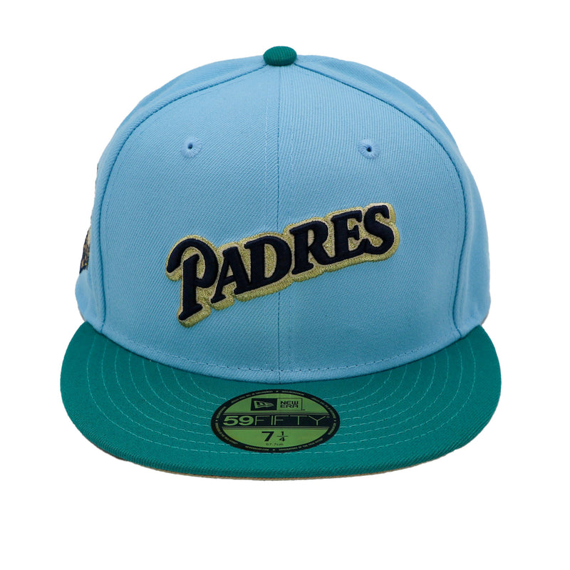 New Era 59Fifty San Diego Padres Fitted Two-Tone Sky Blue Green "40th Anniversary"