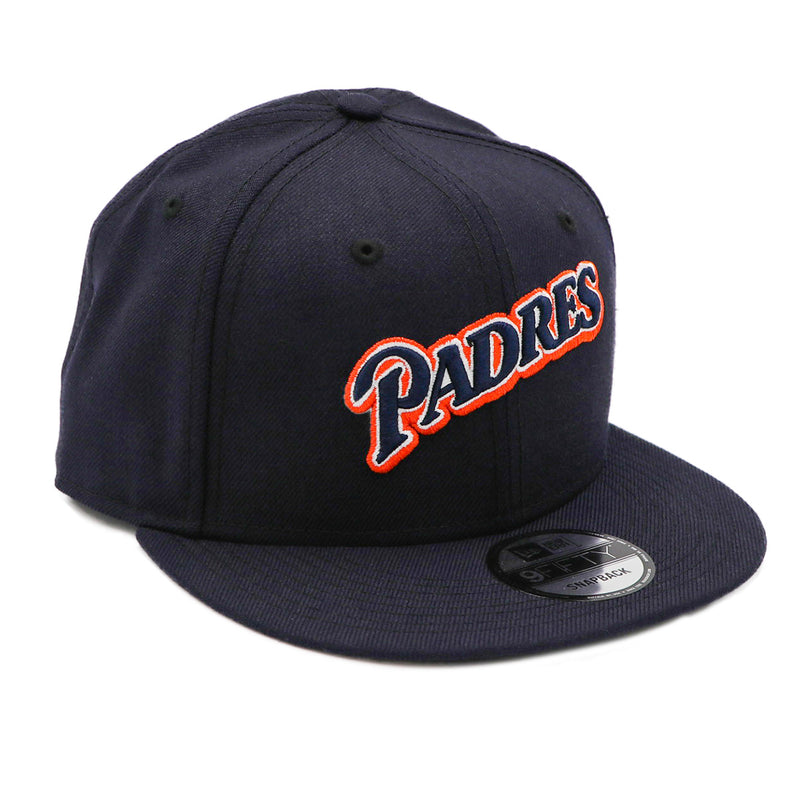 New Era 9Fifty San Diego Padres 90's Script Light Navy Snapback Hat