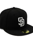 New Era San Diego Padres Fitted Black White Logo